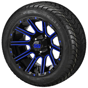 LSI 12" Venom Black & Blue Wheel and Low Profile Tire Combo