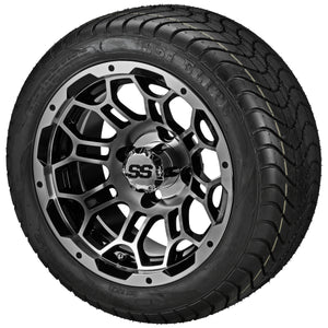 LSI 12" Hercules Black & Machined Wheel and Low Profile Tire Combo