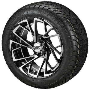 LSI 12" Stinger Black & Machined Wheel and Low Profile Tire Combo