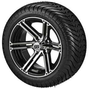 LSI 12" Yukon Black & Machined Wheel and Low Profile Tire Combo