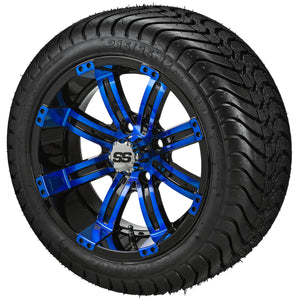 LSI 12" Casino Black & Blue Wheel and Low Profile Tire Combo