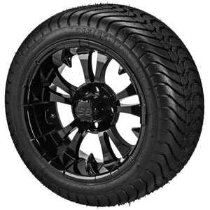 LSI 12" Warlock Gloss Black Wheel and Low Profile Tire Combo