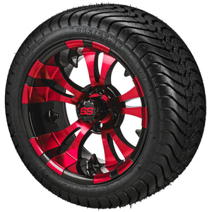 LSI 12" Warlock Black & Red Wheel and Low Profile Tire Combo