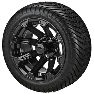 LSI 12" Viking Gloss Black Wheel and Low Profile Tire Combo