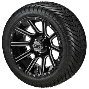 LSI 12" Venom Black & Machined Wheel and Low Profile Tire Combo