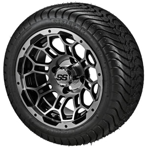 LSI 12" Hercules Black & Machined Wheel and Low Profile Tire Combo