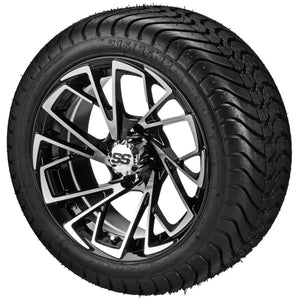 LSI 12" Stinger Black & Machined Wheel and Low Profile Tire Combo