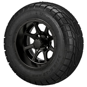 LSI 12" Azusa Matte Black Wheel and Low Profile Tire Combo