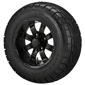 LSI 12" Casino Matte Black Wheel and Low Profile Tire Combo