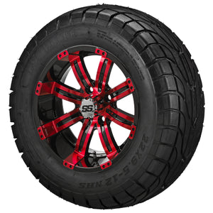 LSI 12" Casino Black & Red Wheel and Low Profile Tire Combo