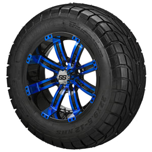 LSI 12" Casino Black & Blue Wheel and Low Profile Tire Combo