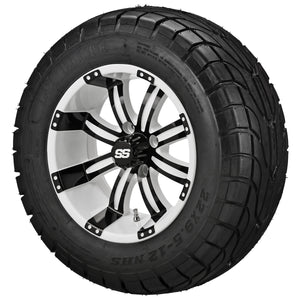 LSI 12" Casino White & Black Wheel and Low Profile Tire Combo