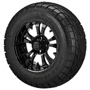 LSI 12" Warlock Gloss Black Wheel and Low Profile Tire Combo