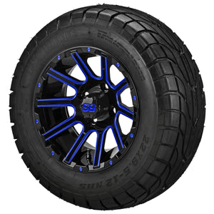 LSI 12" Venom Black & Blue Wheel and Low Profile Tire Combo