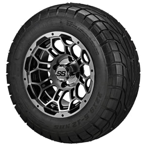 LSI 12" Hercules Black & Machined Wheel and Low Profile Tire Combo