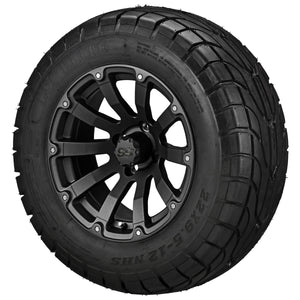 LSI 12" Beast Matte Black Wheel and Low Profile Tire Combo