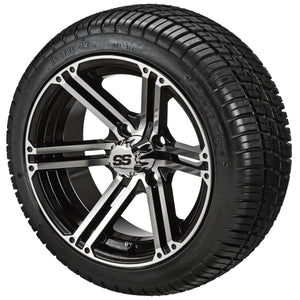 LSI 12" Yukon Black & Machined Wheel and Low Profile Tire Combo