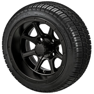 LSI 12" Azusa Matte Black Wheel and Low Profile Tire Combo