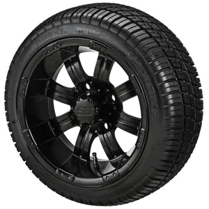 LSI 12" Casino Matte Black Wheel and Low Profile Tire Combo