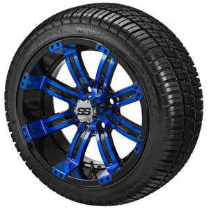 LSI 12" Casino Black & Blue Wheel and Low Profile Tire Combo