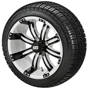 LSI 12" Casino White & Black Wheel and Low Profile Tire Combo