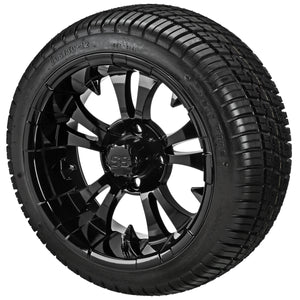 LSI 12" Warlock Gloss Black Wheel and Low Profile Tire Combo