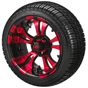 LSI 12" Warlock Black & Red Wheel and Low Profile Tire Combo