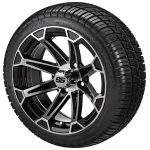 LSI 12" Viking Black & Machined Wheel and Low Profile Tire Combo