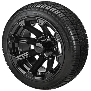 LSI 12" Viking Gloss Black Wheel and Low Profile Tire Combo