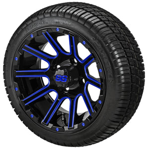 LSI 12" Venom Black & Blue Wheel and Low Profile Tire Combo