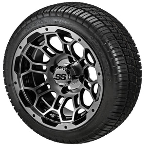 LSI 12" Hercules Black & Machined Wheel and Low Profile Tire Combo