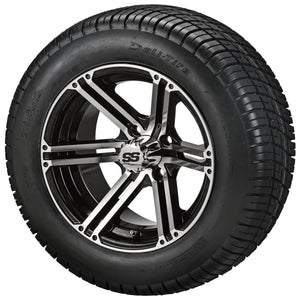 LSI 12" Yukon Black & Machined Wheel and Low Profile Tire Combo