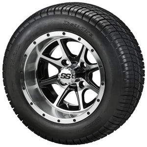 LSI 12" Azusa Black & Machined Wheel and Low Profile Tire Combo