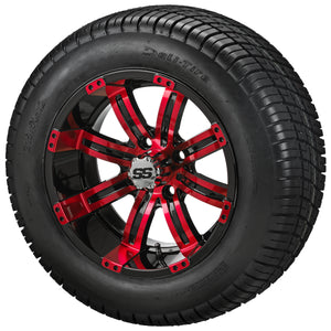 LSI 12" Casino Black & Red Wheel and Low Profile Tire Combo