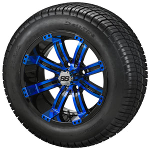 LSI 12" Casino Black & Blue Wheel and Low Profile Tire Combo