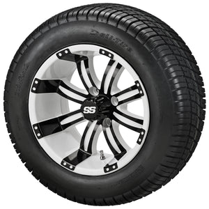 LSI 12" Casino White & Black Wheel and Low Profile Tire Combo