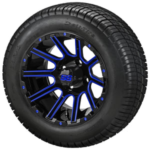 LSI 12" Venom Black & Blue Wheel and Low Profile Tire Combo