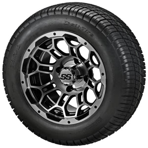 LSI 12" Hercules Black & Machined Wheel and Low Profile Tire Combo