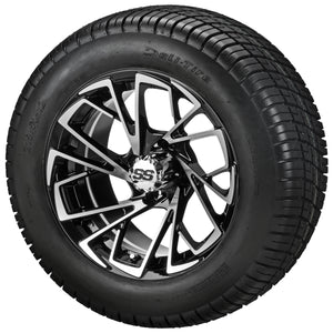 LSI 12" Stinger Black & Machined Wheel and Low Profile Tire Combo