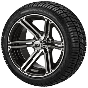 LSI 12" Yukon Black & Machined Wheel and Low Profile Tire Combo