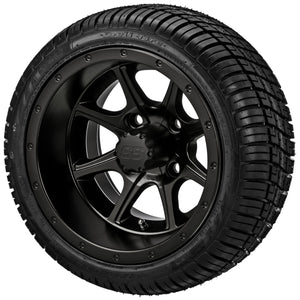 LSI 12" Azusa Matte Black Wheel and Low Profile Tire Combo