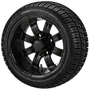 LSI 12" Casino Matte Black Wheel and Low Profile Tire Combo