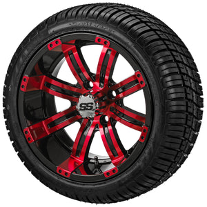 LSI 12" Casino Black & Red Wheel and Low Profile Tire Combo