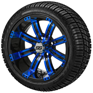 LSI 12" Casino Black & Blue Wheel and Low Profile Tire Combo