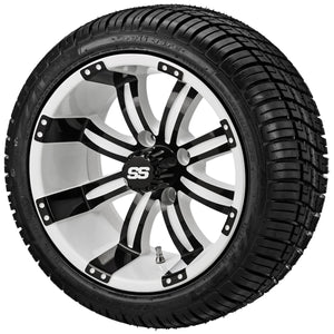 LSI 12" Casino White & Black Wheel and Low Profile Tire Combo