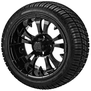 LSI 12" Warlock Gloss Black Wheel and Low Profile Tire Combo