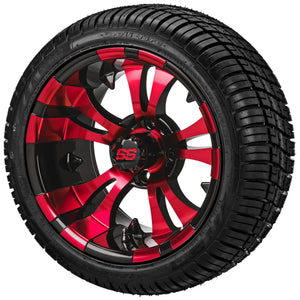 LSI 12" Warlock Black & Red Wheel and Low Profile Tire Combo