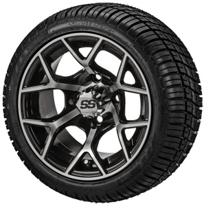 LSI 12" Ninja Black & Machined Wheel and Low Profile Tire Combo