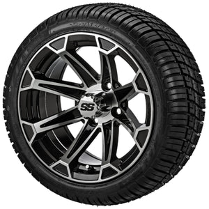 LSI 12" Viking Black & Machined Wheel and Low Profile Tire Combo