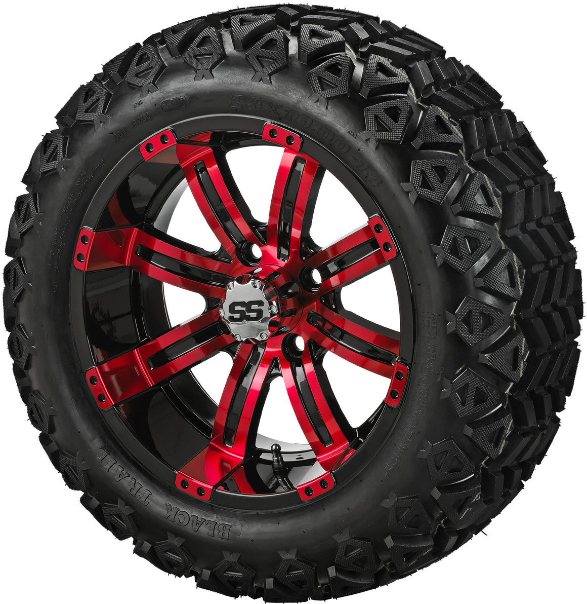 LSI 14" Casino Black & Red Wheel and Lifted Tire Combo